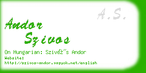 andor szivos business card